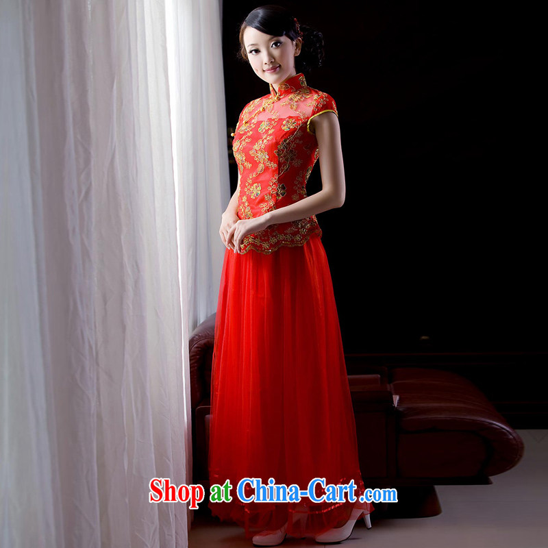 The proverbial hero once and for all by 2014 as soon as possible new women with stylish improved cheongsam dress red wedding dress toast clothing retro bridal with a skirt ND 002 red 2 XL, fatally jealous once and for all, and, on-line shopping