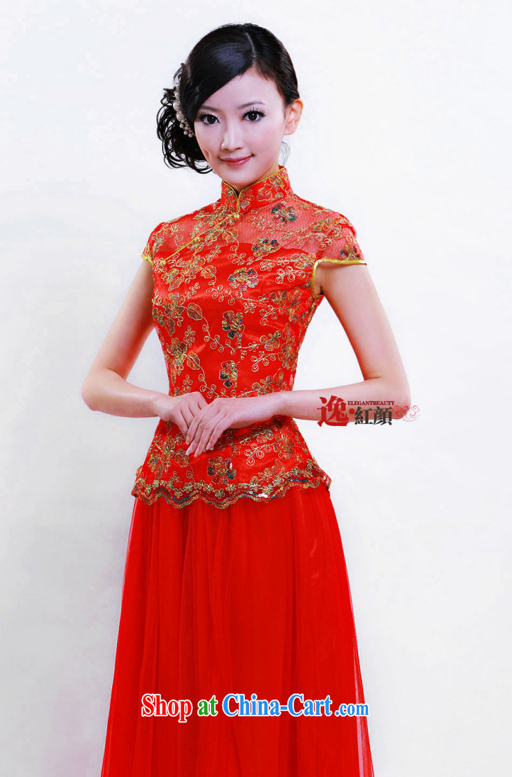 The proverbial hero once and for all -- 2014 new female fashion improved cheongsam dress red wedding dress toast clothing retro bridal with a skirt ND 002 red 2 XL pictures, price, brand platters! Elections are good character, the national distribution, so why buy now enjoy more preferential! Health