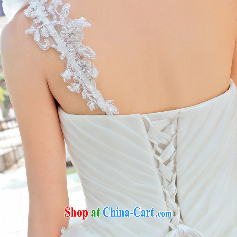 The bride's single shoulder flowers shaggy wedding Korean version with Princess wedding 849 L, the bride, shopping on the Internet