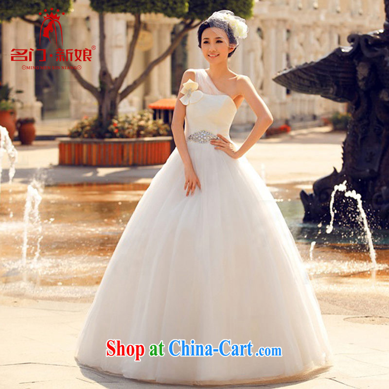 The bride Korean minimalist single shoulder wedding new sweet Princess wedding 850 L