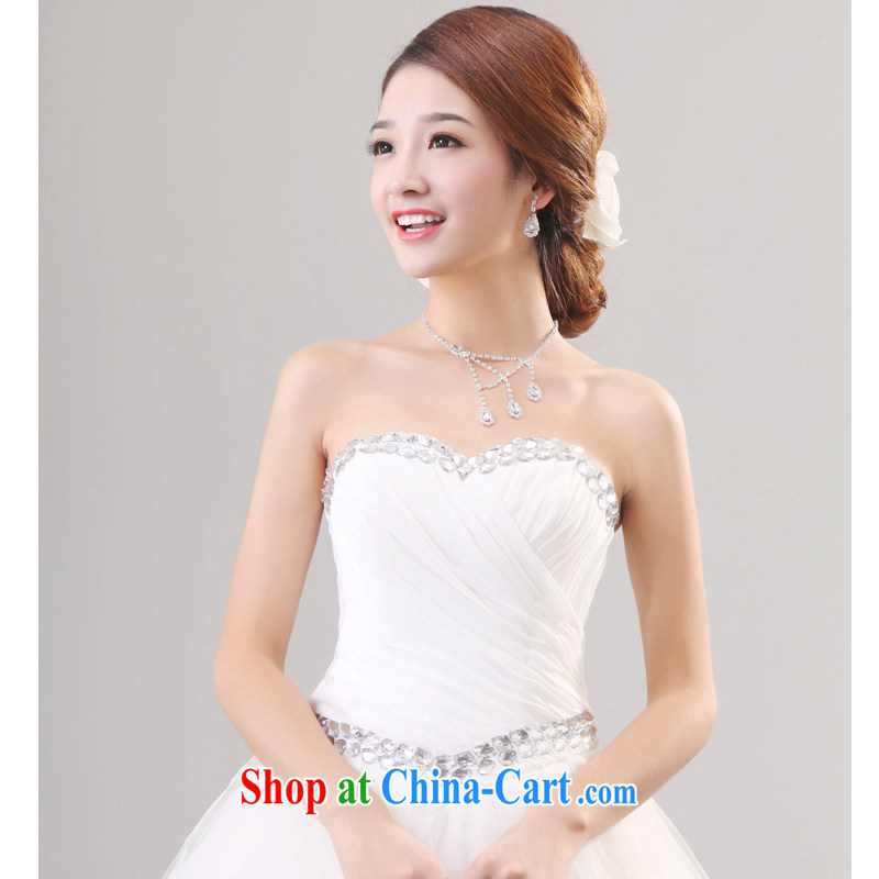 2014 new Mak Hee-sweet Princess wedding water drilling design and elegant simplicity and crystal diamond Palace Korean Princess white XL/170, Mr CHAU Tak Hay, and shopping on the Internet