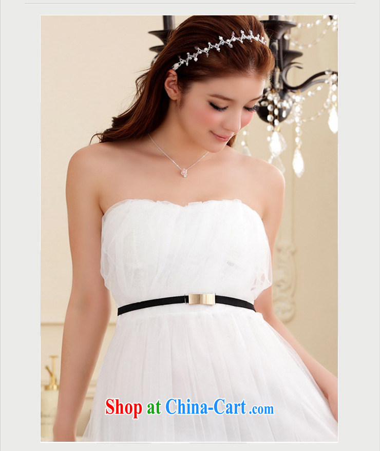 The small town and elegant yarn yarn bare chest small dress 2015 Korean version of the new women short, sweet lace-up waist Princess dresses 4276 champagne color XXXL pictures, price, brand platters! Elections are good character, the national distribution, so why buy now enjoy more preferential! Health