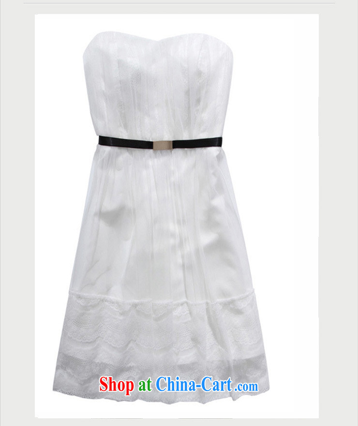 The small town and elegant yarn yarn bare chest small dress 2015 Korean version of the new women short, sweet lace-up waist Princess dresses 4276 champagne color XXXL pictures, price, brand platters! Elections are good character, the national distribution, so why buy now enjoy more preferential! Health