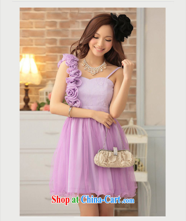The heartrending single shoulder Princess Mary Magdalene chest small dress 2015 Korean short annual meeting hosted lace flowers the waist dress 3759 purple XL pictures, price, brand platters! Elections are good character, the national distribution, so why buy now enjoy more preferential! Health