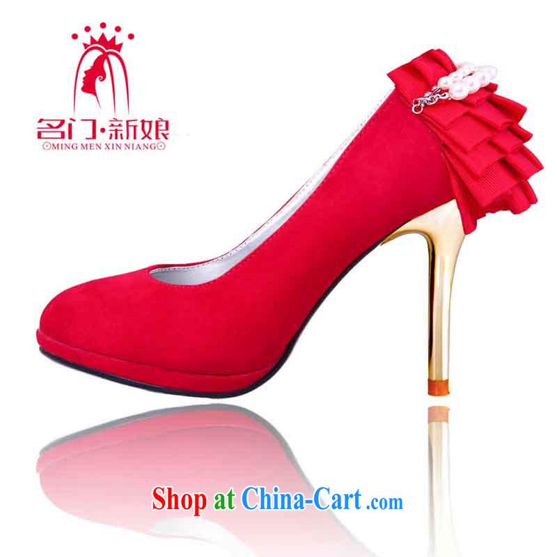 The bride's red Korean high-heel bridal shoes 2015 New first marriage shoes bridal shoes 088 39