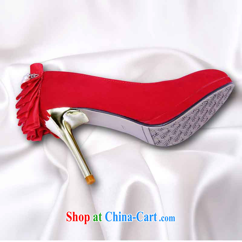 The bride's red Korean high-heel bridal shoes 2015 New first marriage shoes bridal shoes 088 39, the bride, shopping on the Internet