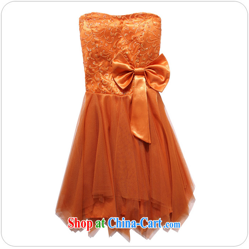 The Parting does not rule out chest dress 2015 Korean version of the new, female short marriage banquet bridesmaid bridal bow-tie hot skirts 4310 champagne color XXXL, the parting, and shopping on the Internet