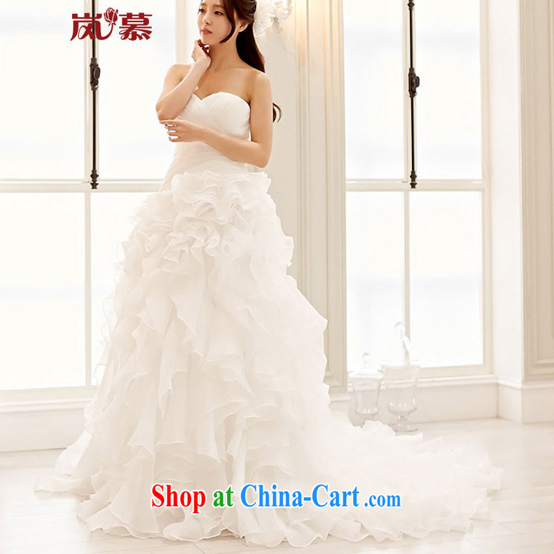 Sponsors The 2015 original Korean sweet wind ultra-multi-level the root of the tail bridal wedding white XL, sponsors, and shopping on the Internet