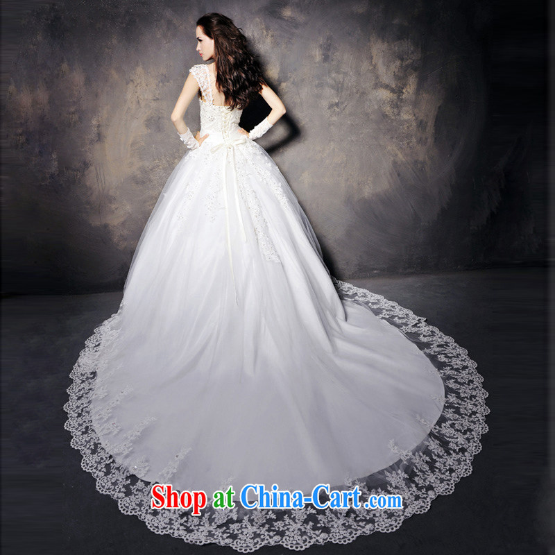 Full court, professional quality wedding dresses custom-tail tied with a shoulder wedding dress, Japan, and South Korea wedding dresses 2015 spring and summer new S 619 tail 60 CM tailored, garden, shopping on the Internet