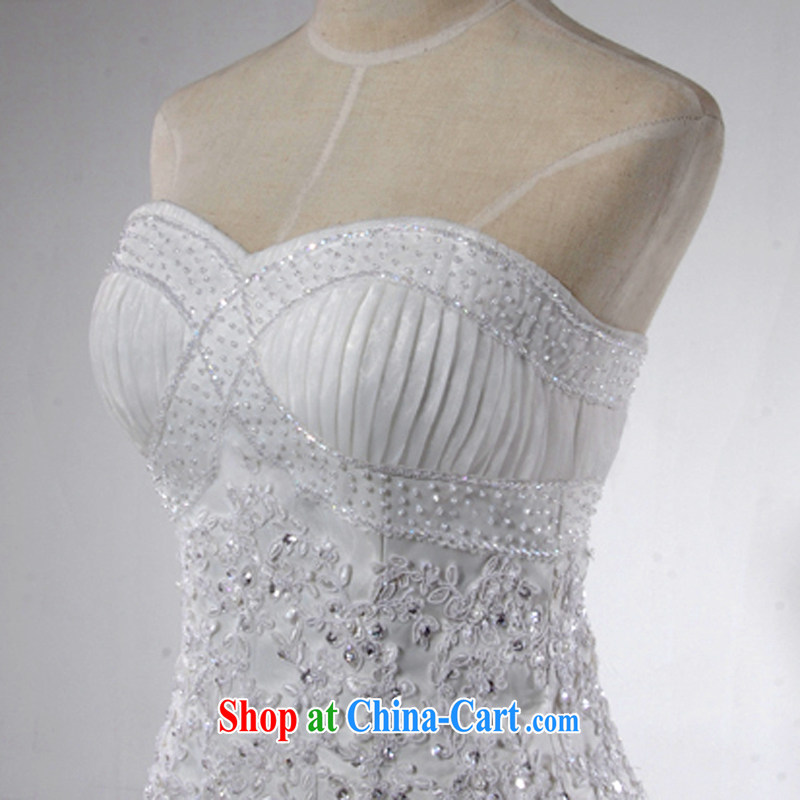 2015 new Korean version of gas at Merlion wedding dresses retro lace-tail wiped his chest wedding shot S 800 tail 60 CM tailored, full-court, shopping on the Internet
