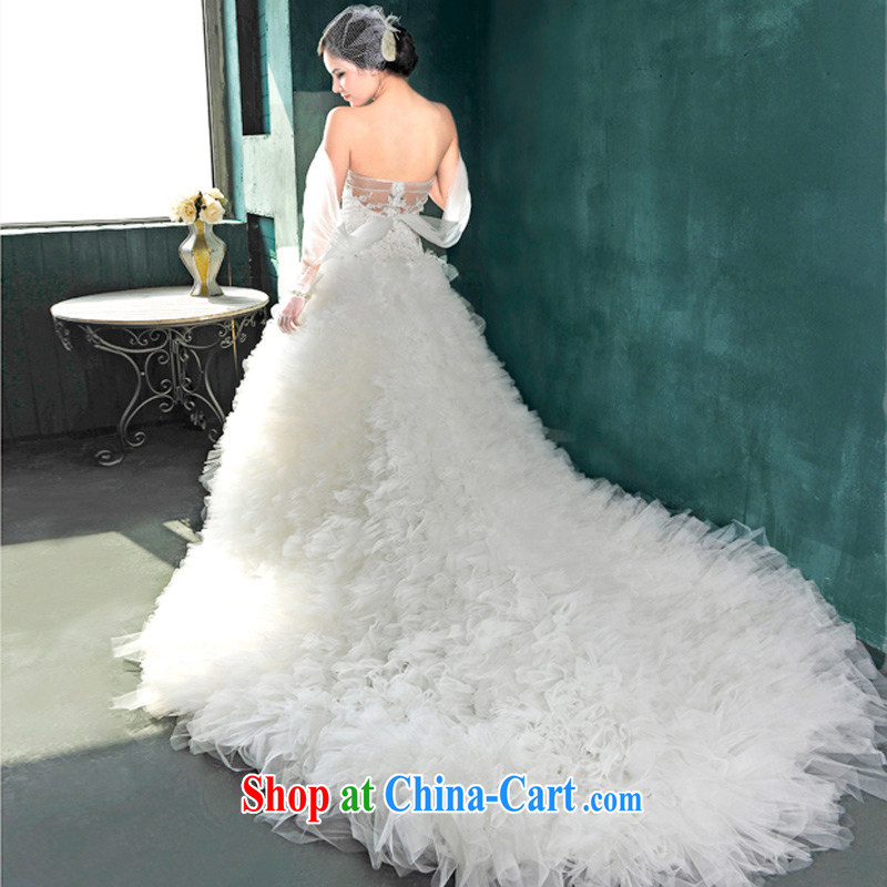 2015 new Tung-hsuan, The Korean winter Princess Mary Magdalene sweet chest strap tail wedding dresses S 609 tail 100 CM tailored, garden, shopping on the Internet