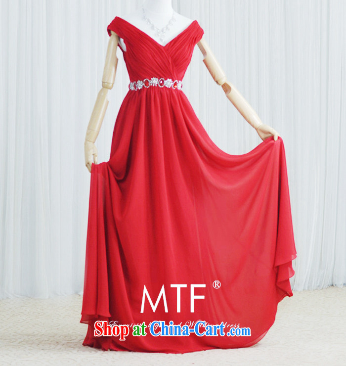 Garden 2015 new V collar package shoulder red dress Korean dress uniform toast dress L 926 large red tailored pictures, price, brand platters! Elections are good character, the national distribution, so why buy now enjoy more preferential! Health