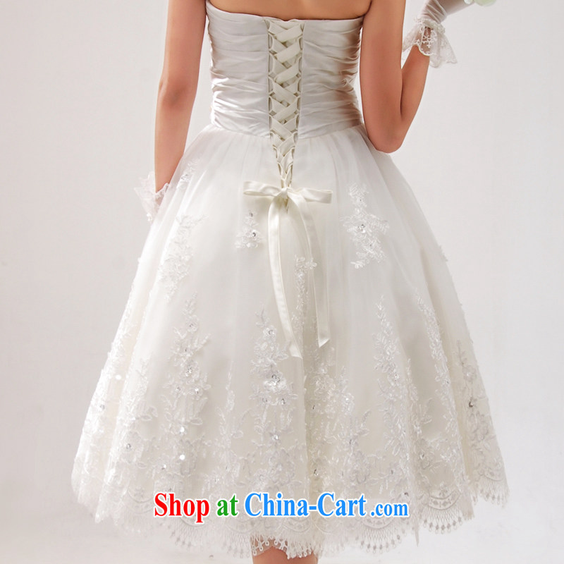 2015 new garden/MTF Korean short Princess shaggy dress wiped his chest lace wedding dresses S 623 ivory tailored, garden, shopping on the Internet