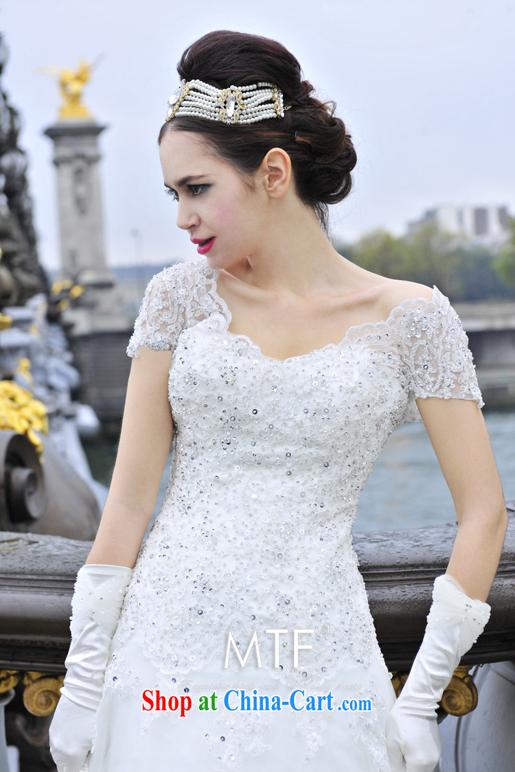2015 Paris site wedding dresses V brought back exposed wood drill package shoulder tail Palace elegant and luxurious tail wedding S 1296 tail 100 CM tailored pictures, price, brand platters! Elections are good character, the national distribution, so why buy now enjoy more preferential! Health