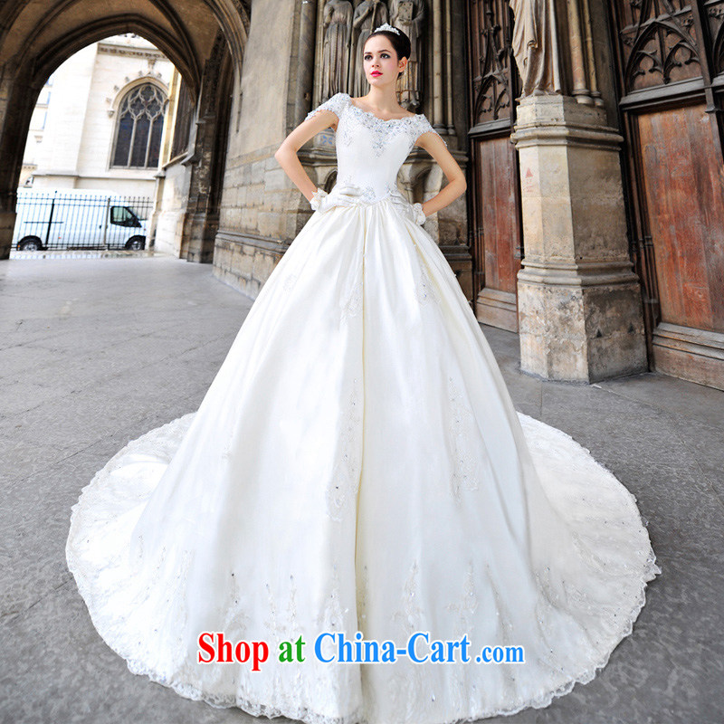 2015 Paris site tail wedding dresses only American retro court field shoulder sexy parquet drill wedding s 1292 tail 50 CM tailored 15 - 20 days, full court, and, on-line shopping