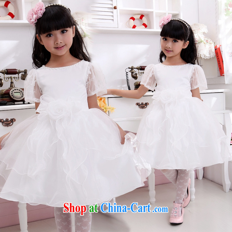 Moon  guijin children children dress uniform performance dance clothes lace Princess birthday dress T 23 m White 8 from Suzhou shipping