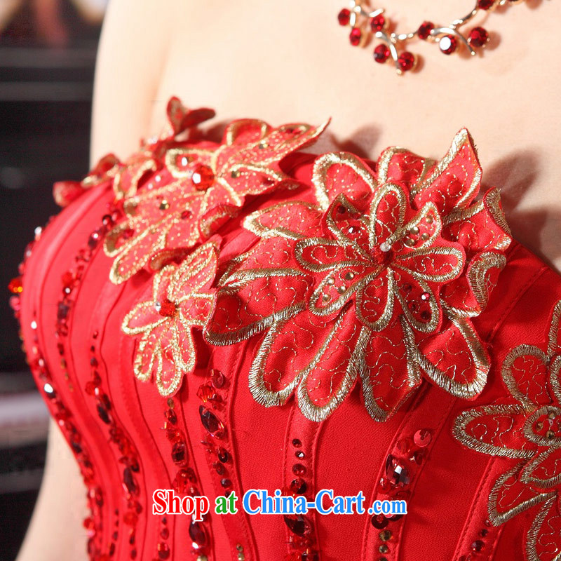 The bride's long red dress new wedding dress toast serving 875 L, the bride, shopping on the Internet