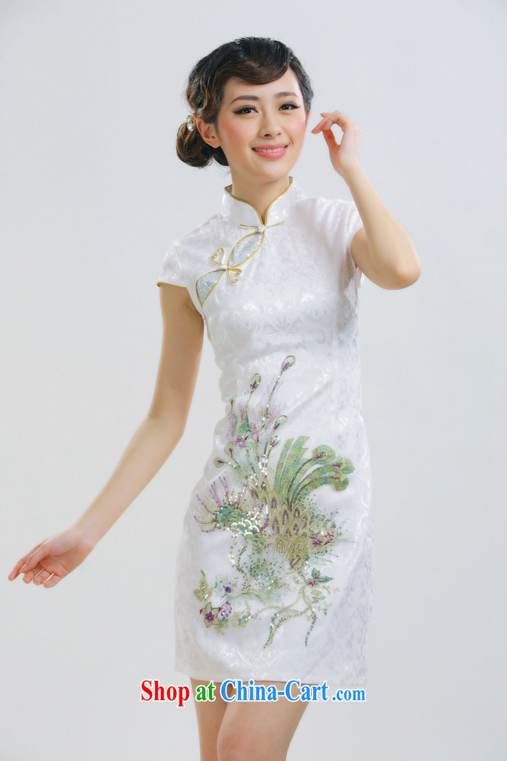 Slim li know that 2015 spring and summer new auspicious Peacock Chinese Robes embroidery improved cultivating small dress QR 007 pink XL pictures, price, brand platters! Elections are good character, the national distribution, so why buy now enjoy more preferential! Health