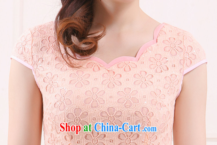 Slim li know 2015 spring and summer new retro style small dress improved lace China beauty charm cheongsam QLZ Q 15 6012 high-collar pink XS pictures, price, brand platters! Elections are good character, the national distribution, so why buy now enjoy more preferential! Health