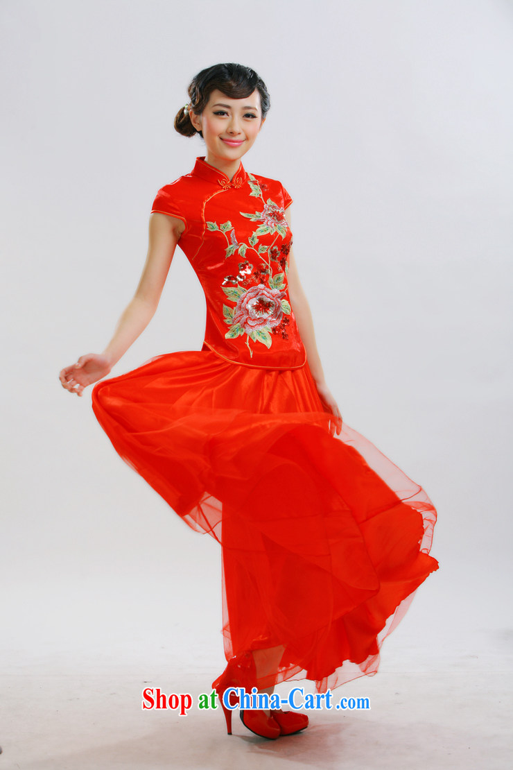 2015 new bride dresses with improved Chinese Dress cheongsam dress red and stylish bows. Marriage dresses skirts QT 080 red XXXL pictures, price, brand platters! Elections are good character, the national distribution, so why buy now enjoy more preferential! Health