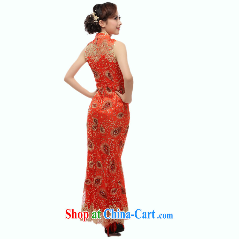 Slim li know 2015 summer new bride wedding dress long crowsfoot service slim Li know cheongsam dress bows dress QT 20 red XL, slim Li (Q . LIZHI), online shopping