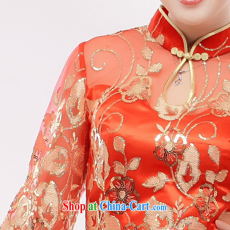 Slim li know 2014 new marriages red bows dress cheongsam dress stylish improved QB 8007 / (12 - 31) red XL, slim Li (Q . LIZHI), online shopping
