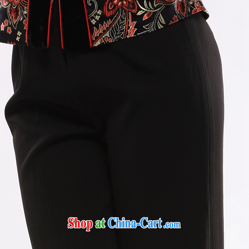The slim li know as soon as possible new 2015, Ms. Tang in older clothing Chinese 100 ground MOM pants 3 piece snap black XXXXXL, slim Li (Q . LIZHI), shopping on the Internet