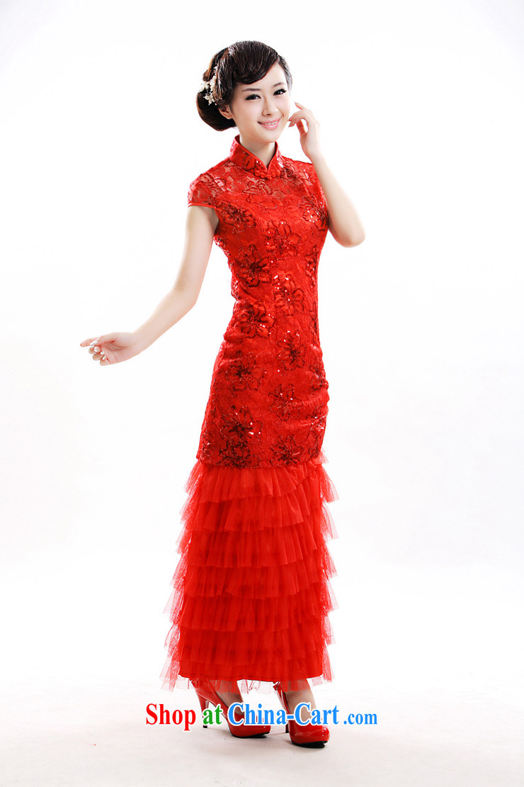 Slim li know 2015 spring and summer new cheongsam dress stylish Chinese wind bride Chinese red long dress uniform toast FD 002 red XXL pictures, price, brand platters! Elections are good character, the national distribution, so why buy now enjoy more preferential! Health
