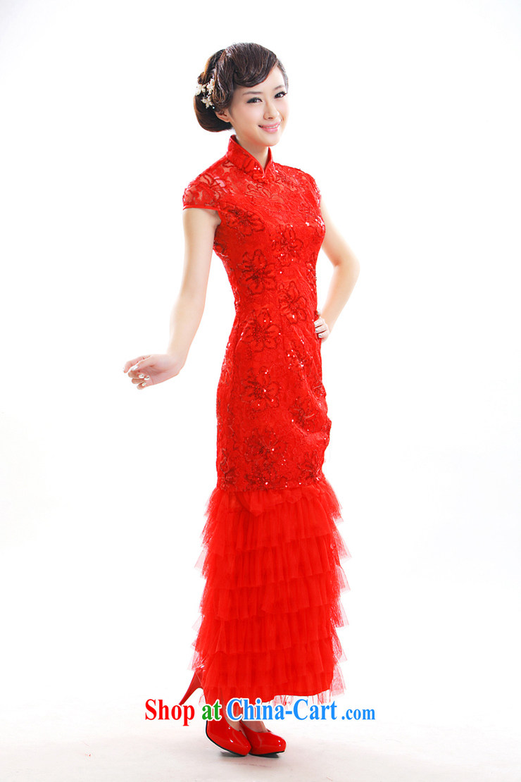 Slim li know 2015 spring and summer new cheongsam dress stylish Chinese wind bride Chinese red long dress uniform toast FD 002 red XXL pictures, price, brand platters! Elections are good character, the national distribution, so why buy now enjoy more preferential! Health
