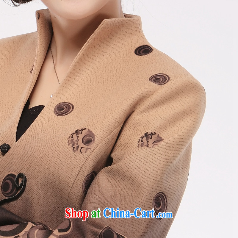 The slim li know as soon as possible 2013 autumn and winter new cotton thick coat, older Chinese hair is long-sleeved T-shirt QW 66 brown XXXXL, slim Li (Q . LIZHI), online shopping