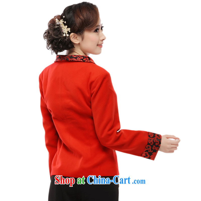The slim li know as soon as possible, older women long-sleeved T-shirt stylish air quality MOM clothing New Tang jackets larger QW 8012/ () red XXXXXL, slim Li (Q . LIZHI), online shopping
