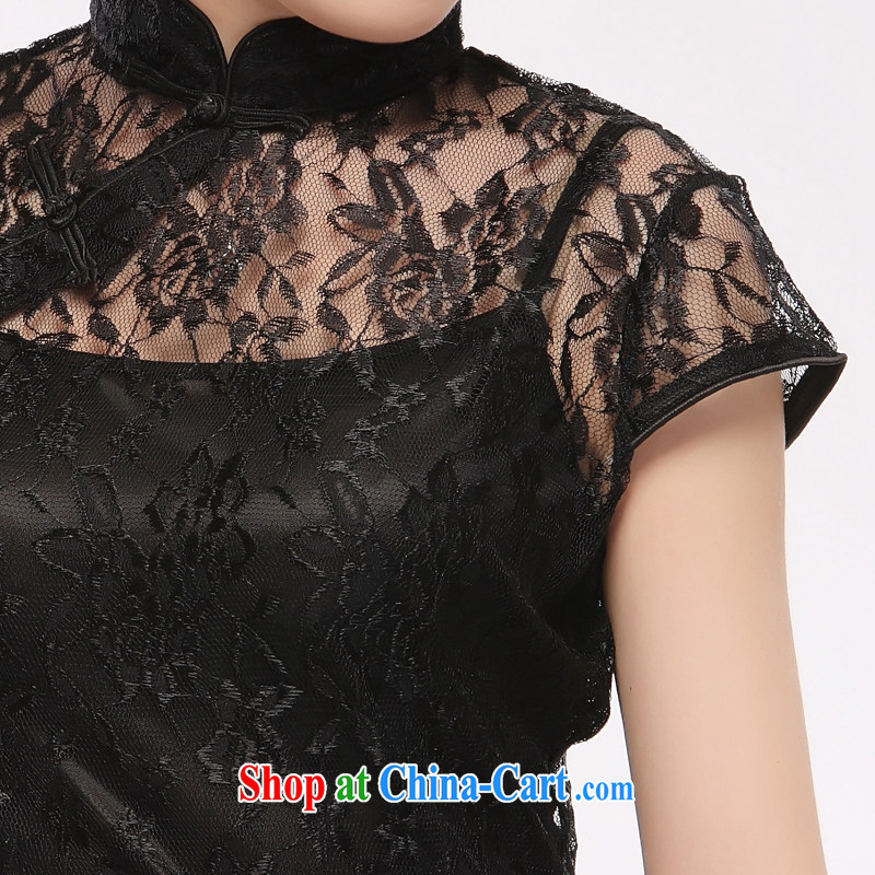 black lace dress straps skirt 2015 new sexy slim li know QT 10 black XXL, slim Li (Q . LIZHI), shopping on the Internet