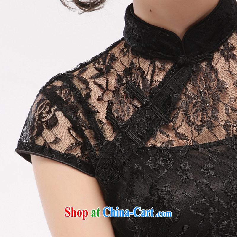 black lace dress straps skirt 2015 new sexy slim li know QT 10 black XXL, slim Li (Q . LIZHI), shopping on the Internet