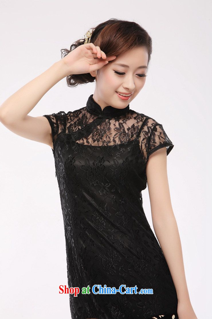 black lace dress straps skirt 2015 new sexy slim li know QT 10 black XXL pictures, price, brand platters! Elections are good character, the national distribution, so why buy now enjoy more preferential! Health