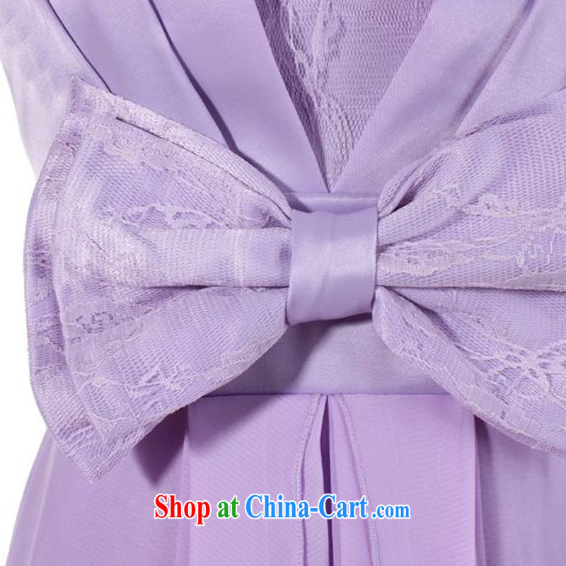 The Parting long Bow Tie bare chest dress 2015 Korean version of the new women banquet toast moderator small dress dresses 4442 orange pink XL, the parting, and shopping on the Internet