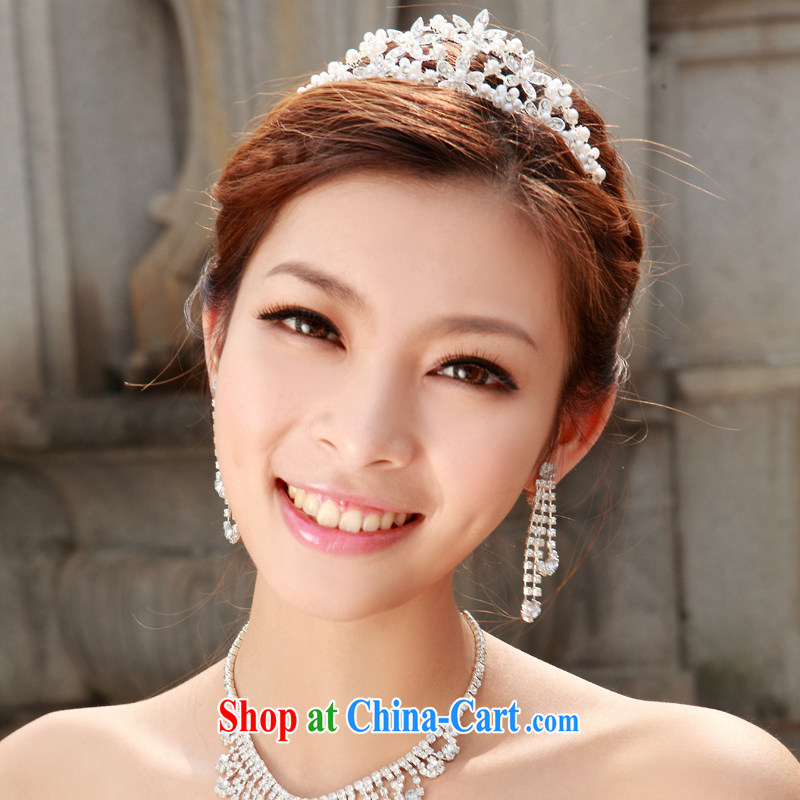 The bridal 3 Piece Set jewelry Korean-style bridal crown and ornaments Kit bridal headdress package marriage jewelry, the bride, and shopping on the Internet