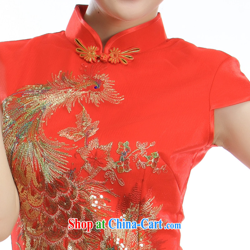 Slim li know 2015 spring and summer new improved stylish China wind wedding dresses rich auspicious Phoenix dress A - 845# red XXL, slim Li (Q . LIZHI), shopping on the Internet
