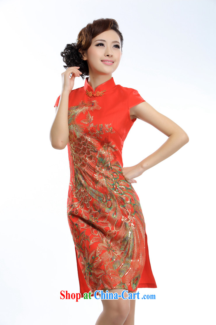 Slim li know 2015 spring and summer new improved modern Chinese style wedding dresses rich auspicious Phoenix dress A - 845# red XXL pictures, price, brand platters! Elections are good character, the national distribution, so why buy now enjoy more preferential! Health