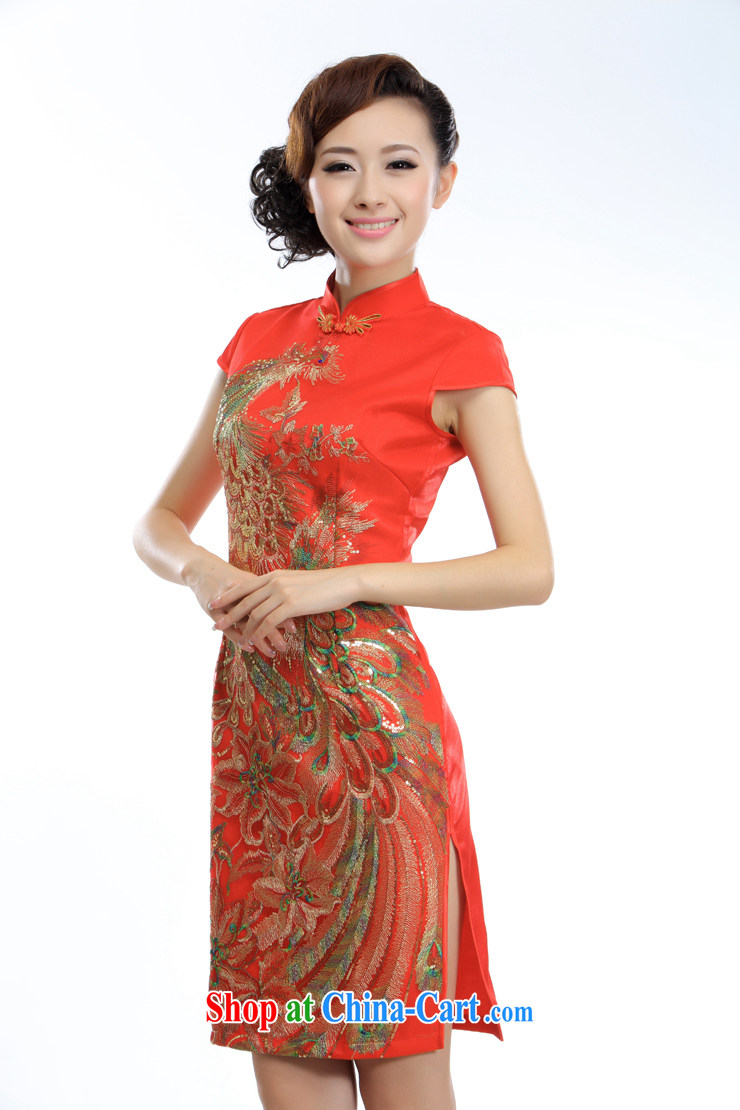Slim li know 2015 spring and summer new improved modern Chinese style wedding dresses rich auspicious Phoenix dress A - 845# red XXL pictures, price, brand platters! Elections are good character, the national distribution, so why buy now enjoy more preferential! Health