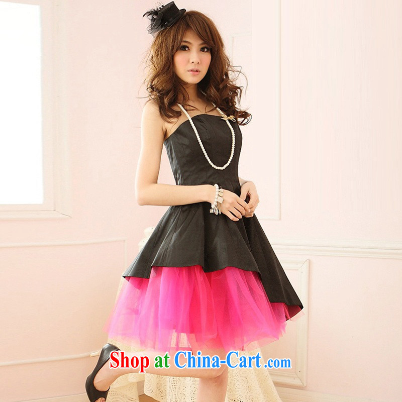 The heartrending spell color the yarn yarn small dress 2015 Korean short bridesmaid sister annual performance under cultivation the waist dress 3417 black XL, the parting, and shopping on the Internet