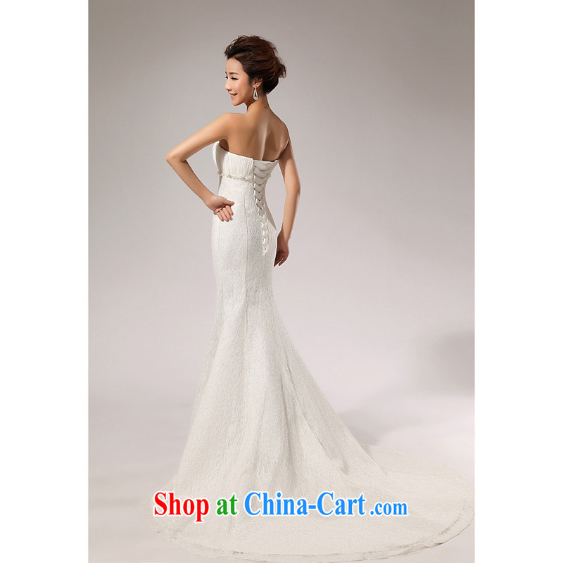 Moon 珪 guijin 2014 new Princess wedding dresses three-dimensional lace Korean crowsfoot tail tied behind with wedding a 7m White L code from Suzhou shipping, 珪 Keun (guijin), online shopping