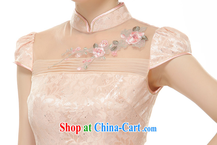 Slim li know 2015 spring and summer new European root yarn hand embroidery only the small dress retro improved elegant qipao dress QW B 35 642 pink S pictures, price, brand platters! Elections are good character, the national distribution, so why buy now enjoy more preferential! Health