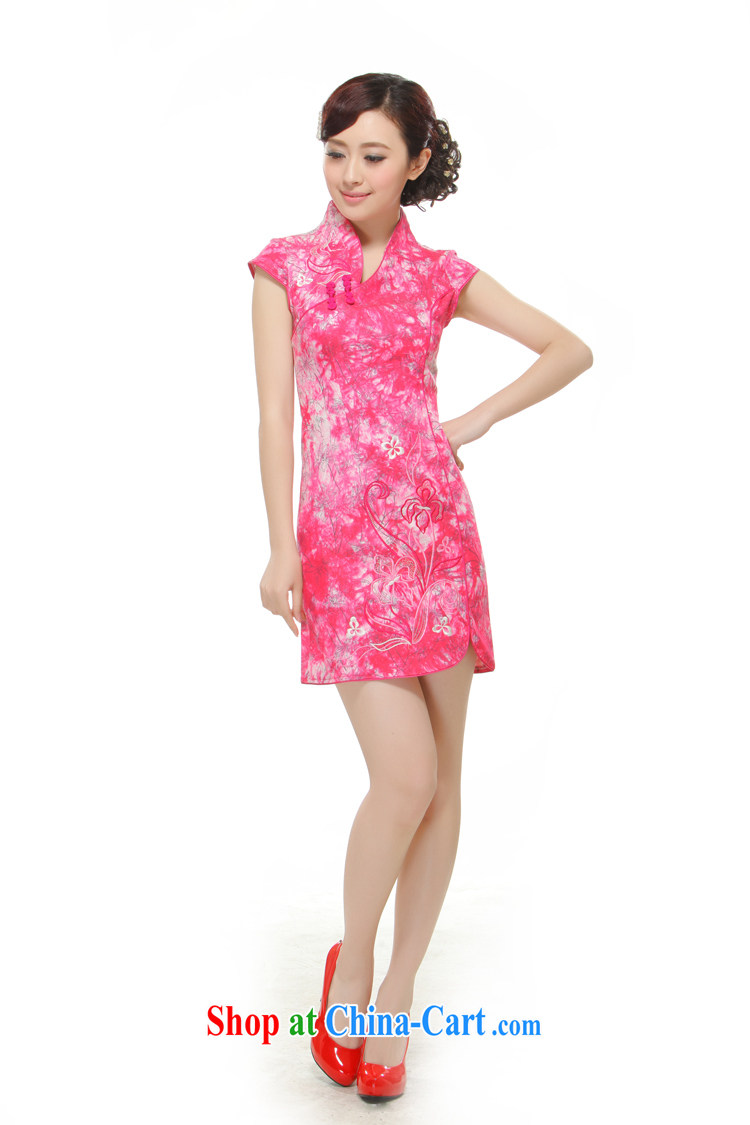 Slim li know 2014 spring and summer new, improved the V style on the Lao red retro embroidery cheongsam dress skirt QW 2520 better red XL pictures, price, brand platters! Elections are good character, the national distribution, so why buy now enjoy more preferential! Health