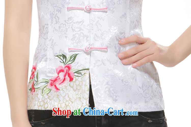 Slim li know 2014 new Chinese T-shirt embroidery, improved stylish beauty short cheongsam QW 2 - 115 white XXL pictures, price, brand platters! Elections are good character, the national distribution, so why buy now enjoy more preferential! Health