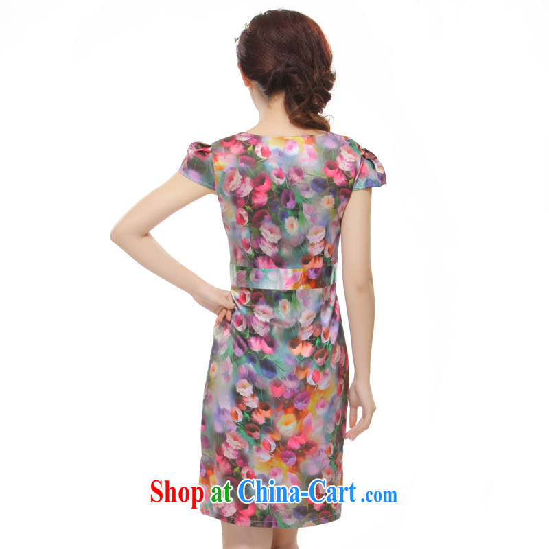 Slim li know that 2015 new female short cheongsam floral dresses retro improved stylish QR 510 floral XL, slim Li (Q . LIZHI), online shopping