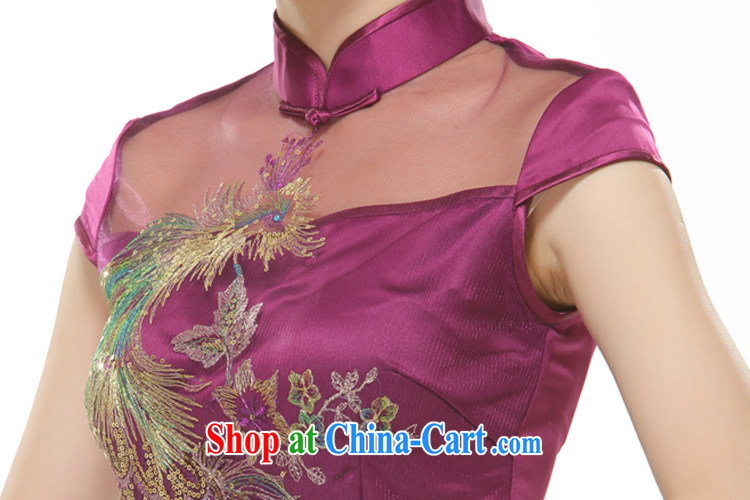 Slim li know 2015 New Women Fashion improved cultivating short cheongsam dress purple Phoenix decals QR 528 purple XL pictures, price, brand platters! Elections are good character, the national distribution, so why buy now enjoy more preferential! Health
