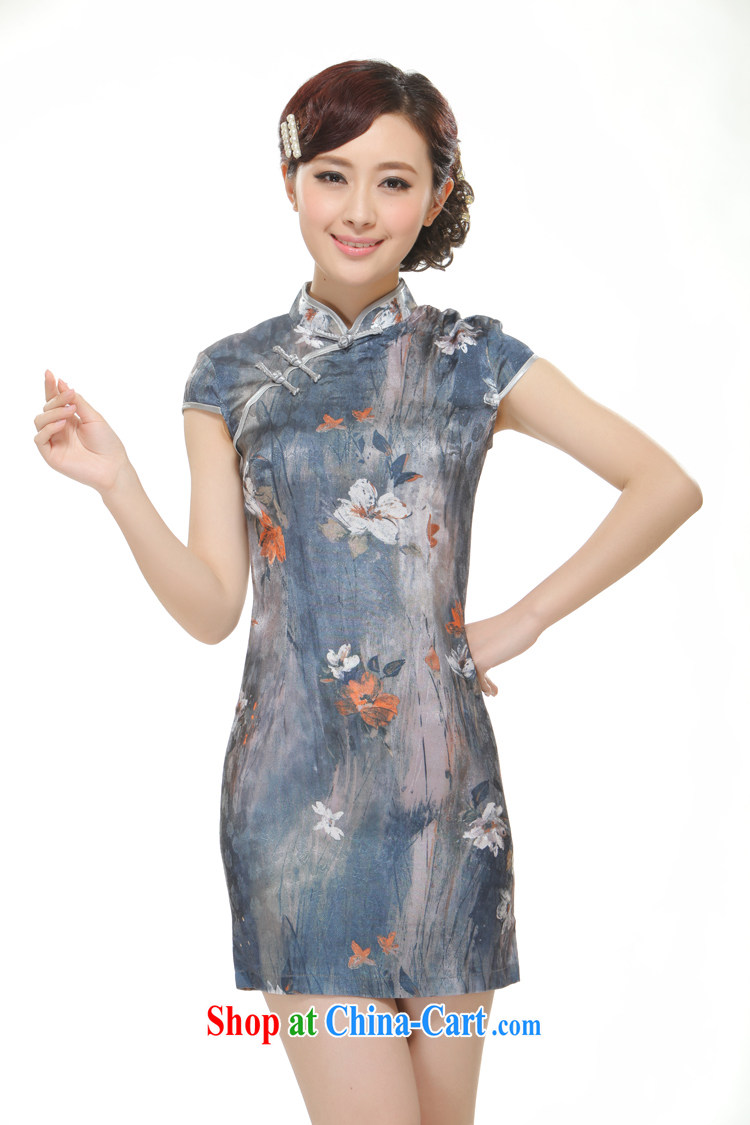 Slim li know 2015 new, streaking Lotus gray retro improved cultivating cheongsam QW 2524 gray XL pictures, price, brand platters! Elections are good character, the national distribution, so why buy now enjoy more preferential! Health