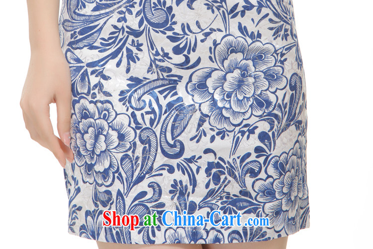 Slim li know that 2015 new female blue and white porcelain antique style elegant and stylish and improved without the forklift truck cheongsam QW 2521 blue XL pictures, price, brand platters! Elections are good character, the national distribution, so why buy now enjoy more preferential! Health