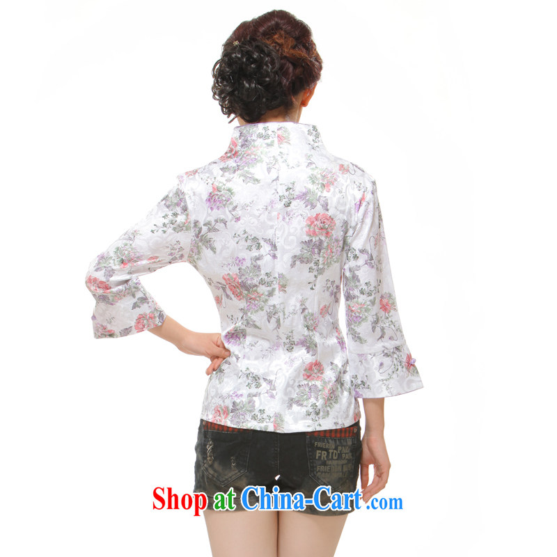 Slim li know 2015 spring new Chinese in Ms. sleeveless retro improved stylish romantic roses QW 2309 - 4 white XXL, slim Li (Q . LIZHI), online shopping