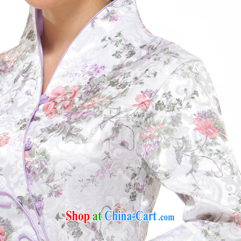 Slim li know 2015 spring new Chinese in Ms. sleeveless retro improved stylish romantic roses QW 2309 - 4 white XXL, slim Li (Q . LIZHI), online shopping